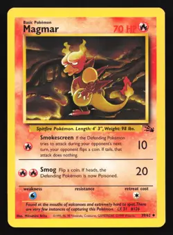 Pokemon Magmar 39/62 WotC Fossil Unlimited Uncommon - Image 1