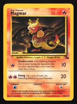 Pokemon Magmar 39/62 WotC Fossil Unlimited Uncommon - Image 1