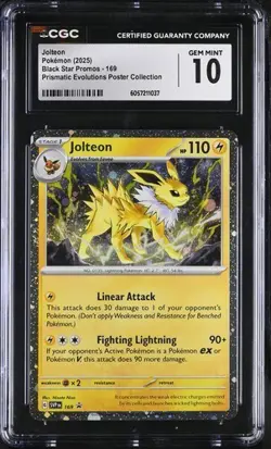 JOLTEON - BSP 169 Pokemon Prismatic Evolutions Poster Collection CGC 10 GEM *jk - Image 1
