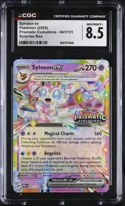 SYLVEON ex - Surprise Box 041/131 Pokemon Prismatic Evolutions CGC 8.5 Mint+ jk - Image 1