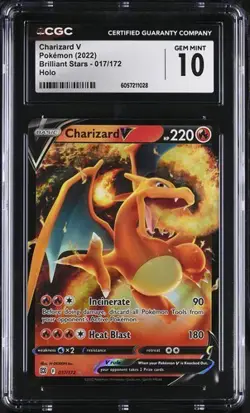 CHARIZARD V - Holo 017/172 Pokemon Brilliant Stars CGC 10 GEM *jk - Image 1