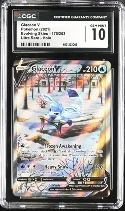 ❄❄ CGC 10 Glaceon V 175/203 Alternate Art Evolving Skies 2021 Pokemon - Image 1