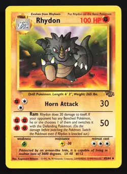 Pokemon Rhydon 45/64 WotC Jungle Unlimited Uncommon - Image 1