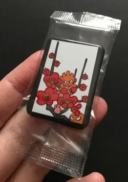Hitmonchan Hanafuda Can Badge Pin Pokemon Centre Metal 2014 Japan Import NEW - Image 4