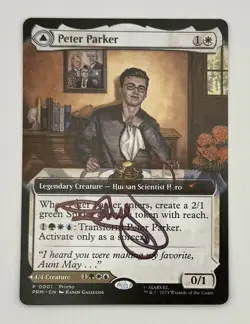 Magic the Gathering MTG Peter Parker Amazing Spider-Man Promo Card ARTIST SIGNED - Image 1