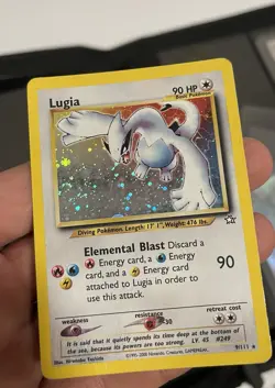 Lugia Holo 9/111 Neo Genesis 2000 WOTC-ENG-Vintage Pokemon Card SWIRL - Image 1
