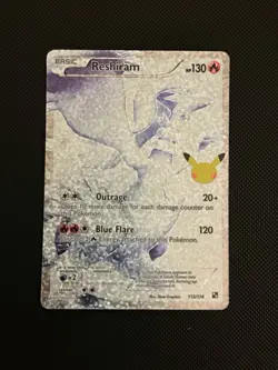 Reshiram 113/114 Pokemon Celebrations Black & White Holo Full Art Card - Image 1