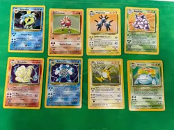 Pokemon Base Set Holo Lot LP/MP 8 Card Lot Venasuar Riachu Nidoking Garaydos - Image 1