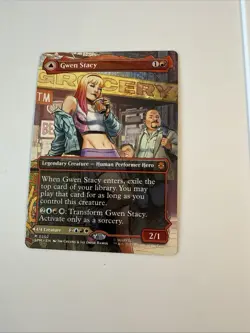 Gwen Stacy (0202) Borderless MTG Marvel's Spider-Man Regular Ghost-Spider NM - Image 1