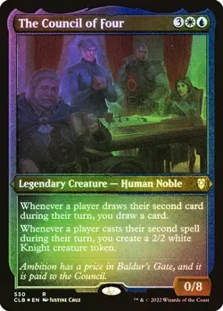 NM Etched Foil The Council of Four, MTG, Baldur's Gate, Magic the Gathering, 530 - Image 1