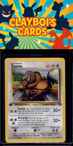 Tauros Jungle Pokemon 47/64 First Edition Uncommon Near Mint or Better - Image 1