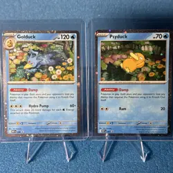 Pokemon TCG Mega Evolutions Psyduck 007 - Golduck 008 Black Star Promo - Image 1