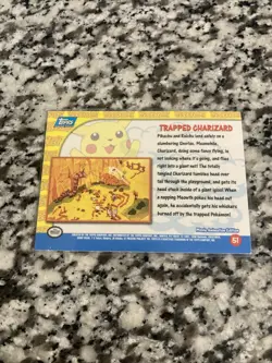 Pokemon TCG Trapped Charizard Pokemon Topps Pikachu's Vacation 51 Foil - Image 2