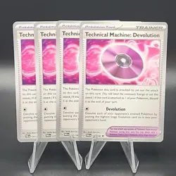 4x Technical Machine Devolution 177/182 Scarlet Paradox Rift Pokemon Playset - Image 1