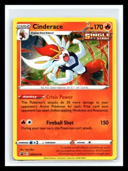 💥 Cinderace SWSH278 Black Star Promo Holo Pokemon Sword & Shield Crown Zenith - Image 1
