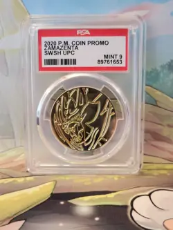 Pokemon Zamazenta 2020 Premium Collection Gold Graded Coin PSA 9 - Image 1