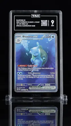 Blastoise EX 2023 Pokemon Scarlet & Violet 151 Special Illustration Rare TAG 9 - Image 1