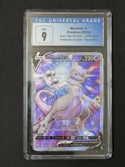2022 MEWTWO V Pokemon GO ETB Black Star Promo HOLO SWSH229 CGC 9 MINT - Image 1