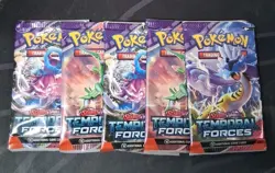 Pokemon TCG - Scarlet & Violet Temporal Forces - BOOSTER PACKS [5 Pack Lot] - Image 1