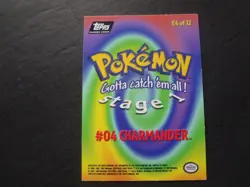1999 Topps Pokemon the First Movie E4 #04 Charmander Silver Foil Black Logo - Image 2