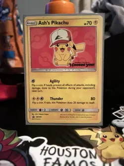 Pokemon Ash's Pikachu SM109 Sun & Moon "I Choose You" Black Star Promo - Image 1