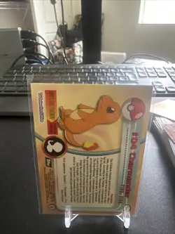 1999 Pokemon Topps Black Logo Charmander #04 Holo Foil TV Animation Series - Image 2