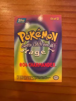 Charmander E4 of 12 Holo Topps 1999 TV Animation Series Blue Logo Pokemon LP - Image 2