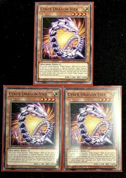 3x Cyber Dragon Vier 1st Edition Mint Condition Yu-Gi-Oh! Playset [MP19-EN085] - Image 1