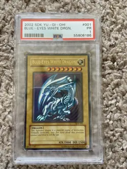 Blue-Eyes White Dragon - SDK-001 - PSA 1 PR - Ultra Rare Yugioh POP 132 - Image 1