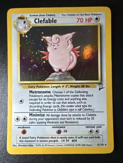 Clefable 005/130 Base Set 2 Holo Rare Pokemon Card 2000 - Image 1