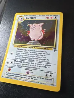 Clefable 005/130 Base Set 2 Holo Rare Pokemon Card 2000 - Image 2