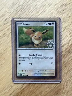 EEVEE 133/165 Pokemon TCG Holiday Calendar 2025 Holo Festive Stamp Promo Card - Image 1