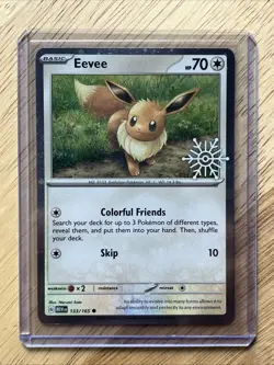 EEVEE 133/165 Pokemon TCG Holiday Calendar 2025 Holo Festive Stamp Promo Card - Image 2
