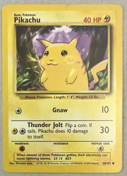 Pokemon TCG Pikachu Base Set Regular Card 058/102 - Image 1