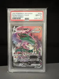 Pokemon Rayquaza VMAX Full Art Japanese Edition Card 252/184 PSA 10 - Image 1