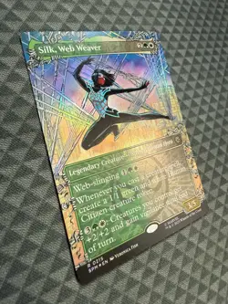 MTG Silk, Web Weaver #0215 Foil Borderless Rare Marvel’s Spider-Man (SPM) - Image 2