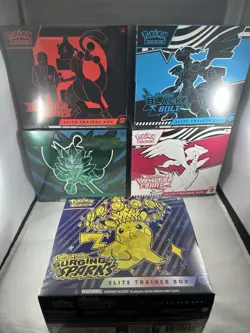 5x Pokemon ETB Lot Destined Rivals Black Bolt White Flare Surging Twilight 🔥🔥 - Image 1