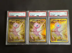 2023 POKEMON MEW EN-151 HYPER RARE #205 MEW EX PSA 7, 8, 9. Sequential Set - Image 1
