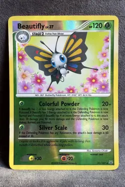 Beautifly 21/127 Platinum Reverse Holo Pokemon TCG Heavily Played - Image 1