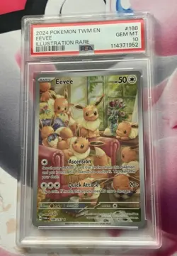 2024 Pokemon Twilight Masquerade Eevee 188/167 Illustration Rare PSA 10 - Image 1