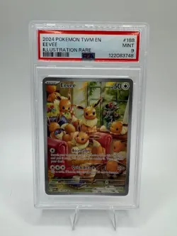 PSA 9 Eevee Illustration Rare 188/167 Twilight Masquerade Pokemon TCG PSA 9 - Image 1