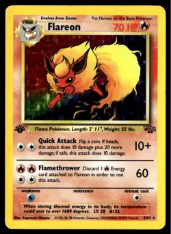 ✅Pokemon Vaporeon/Flareon/Jolteon Holo Cards Jungle Set *1ST EDITION WOTC* ✅2BA✅ - Image 3