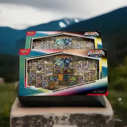 2x Pokemon TCG Prismatic Evolutions Lucario Ex + Tyranitar Ex Premium Collection - Image 1