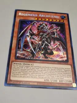 Yugioh! 1x Regenesis Archfiend ALIN-EN016 Secret Rare 1st Ed NM - Image 1