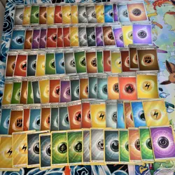 88 Holo Energy Pokemon Bulk Card Lot - English/Japanese - Galaxy Swirl/Textured - Image 1