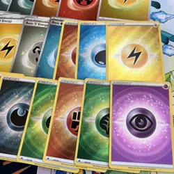 88 Holo Energy Pokemon Bulk Card Lot - English/Japanese - Galaxy Swirl/Textured - Image 3