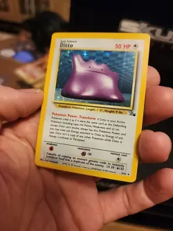 💥 1999 Pokemon TCG Ditto 3/62 Holo Rare Fossil Set WOTC Vintage Card NM - Image 3