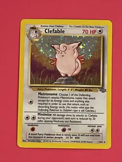 1-Clefable Holo Rare - Jungle Set 1/64 - WOTC Pokemon Card - Image 2