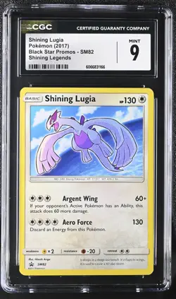 CGC 9 GEM MINT Shining Lugia Black Star Promo SM82 Shining Legends Pokemon Card - Image 1