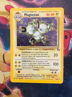 Magneton 11/62 Holo Rare Fossil Pokemon Card LP / MP - Image 1